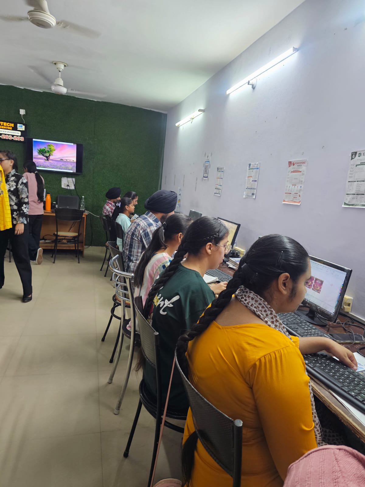 Students practicing on computers at GR INFOTECH lab